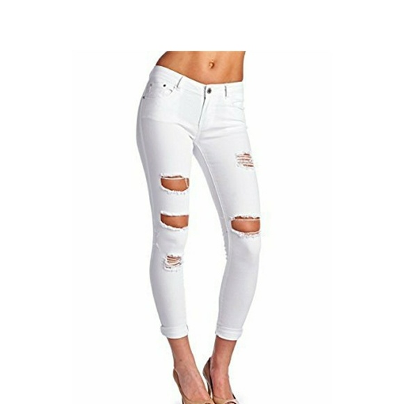 LISSA White Distressed Skinny Jeans - Picture 4 of 7